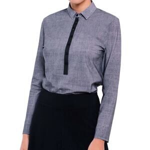 Foray Golf Women’s Long Sleeve Core Polo Jacket  Gray Chambray Size S NWT